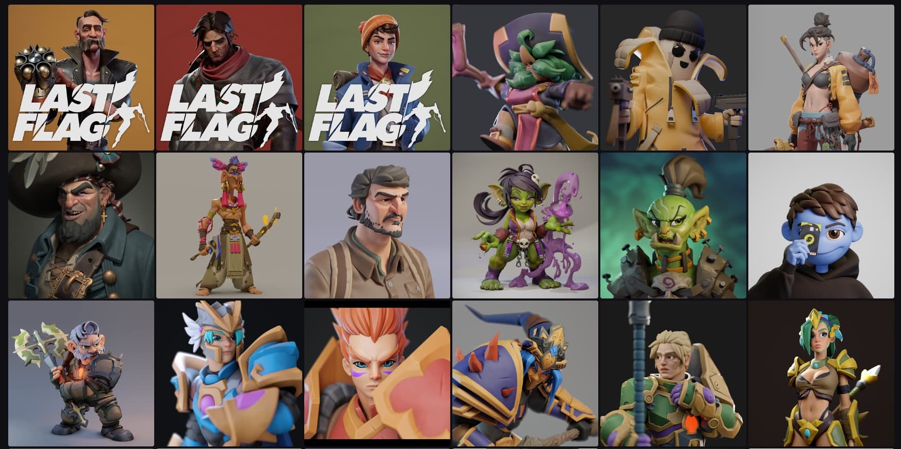 Sebastian Cavazzoli — character art portfolio grid
